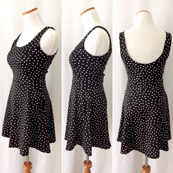 SOLD!  Divided H&M B+W Polkadot Dress! 🖤 - Picture 2 of 5